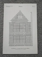 Bay Window on the King's House, The Close, Salisbury - Antique Print - 1928