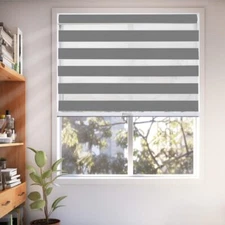 CHICOLOGY Zebra Blinds, Roller Window Shades Basic Slate DAMAGED PACKAGING