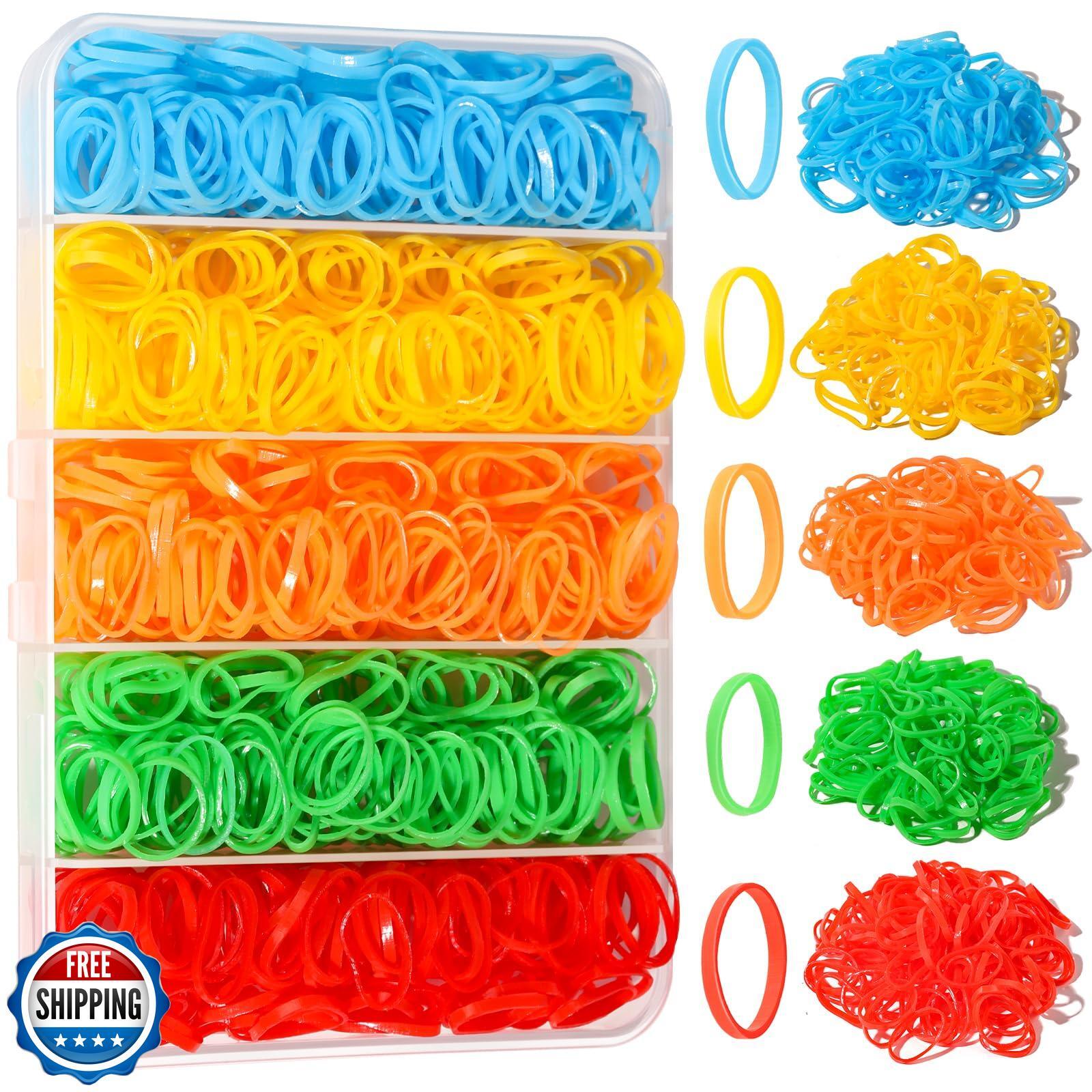 YGDZ 600 PCS Mini Elastic Hair Bands in 5 Colors with Organizer