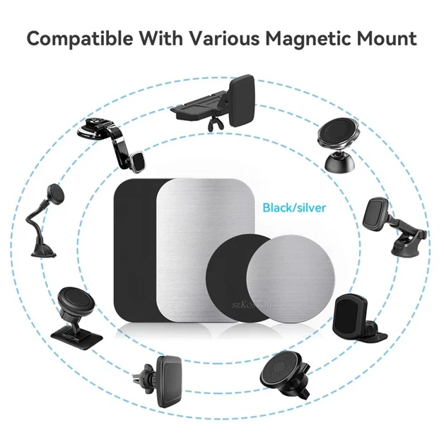 Magnetic Phone Holder Replacement Plates Car Mobile Spare Metal Plate Sticky Pad - Image 3 of 4