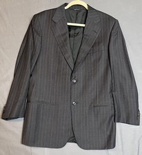 Loro Piana Suit Men's Wish Super150's Wool Charcoal Gray Pinstripe Mabro Uomo 40