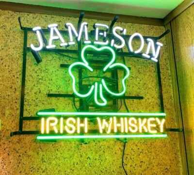 20''x16'' Jameson Irish Whiskey Clover Neon Sign Light Lamp Artwork Beer Club LS