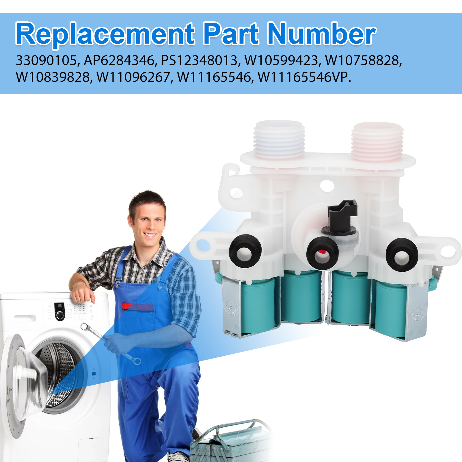 Washer Water Inlet Valve Replacements for Whirlpool W10758828 W11165546