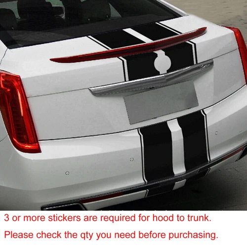 For Ford Mustang Etc 78.7'' Black Hood Roof Rally Racing Stripe Vinyl Sticker - Picture 6 of 12