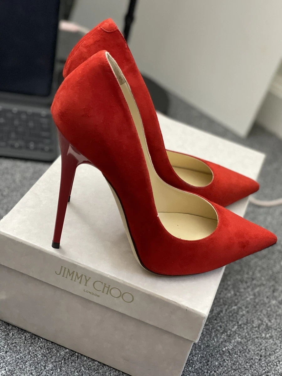 Luxury shoes for women - Jimmy Choo Anouk pumps in red patent leather