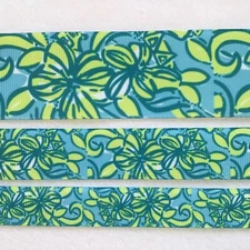 Tri Delta Sorority Grosgrain ribbon BTY 5/8” 7/8" 1.5" blue lime