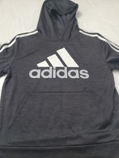 Adidas Long Sleeve Hooded Pullover Black  M 10/12 Boys AA0752 