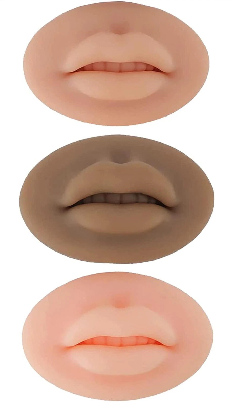 Realistic 3D Silicone Lips for PMU, Tattoos Practice - 3 Pcs Set [US Seller] image 1