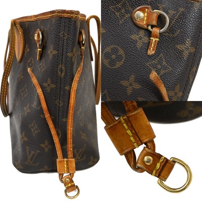 LOUIS VUITTON Neverfull PM Shoulder Bag Monogram Leather Brown