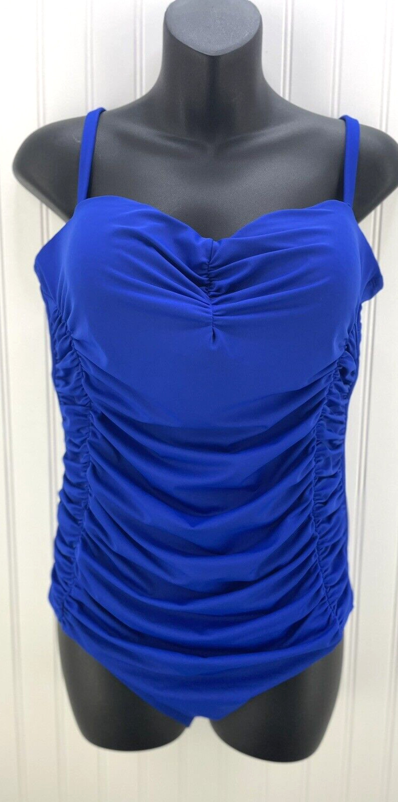 Inches Away One Piece Royal Blue Swimsuit Ruched Slim… Gem