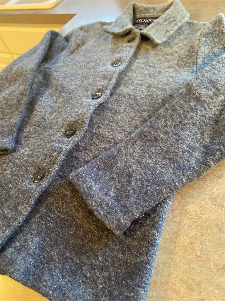 Blazer chaqueta abrigo de lana vintage JG Hook para mujer talla Desvanecimiento azul grande Foto 4 de 4