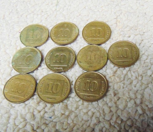 Lot of 17 Israel Coins 1, 2,5,10 Shekel Sheqalim 10 Agorot various dates - Foto 3 di 5