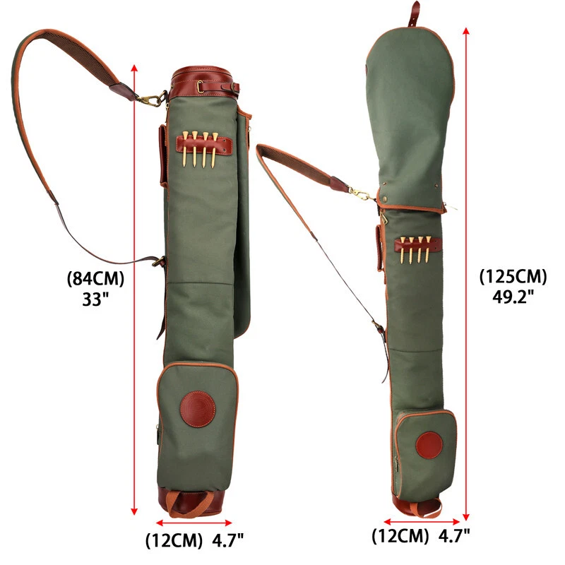 TOURBON Canvas Golf Clubs Bag Tools Carry Pack Sunday Pencil Case Portable AU - Image 2 of 4