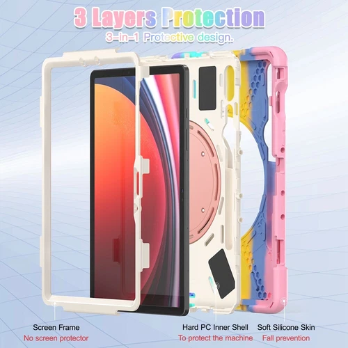 For Samsung Galaxy Tab S9 Ultra S9 Plus S8 Rotating Shockproof Carry Tablet Case - 第 10/89 張圖片