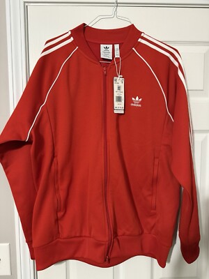 Adidas Originals Mens Classic Primeblue SST Red TRACK JACKET Size