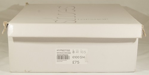 Topshop Hypnotise gestreifte Leder-Stiefeletten mit Absatz Größe 10,5 - Bild 8 von 8