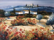 dipinto ad olio su tela di  Scuola Francese a firma Touar