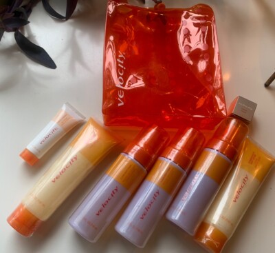Mary Kay Velocity 8 Pc Lot Body Foam, Lotion Face Cleanser Powder NOS + Bag