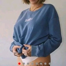 BILLY BONES CLUB Cobian Blue Crewneck Sweatshirt VTG wash Bones Embro sz S NWOT