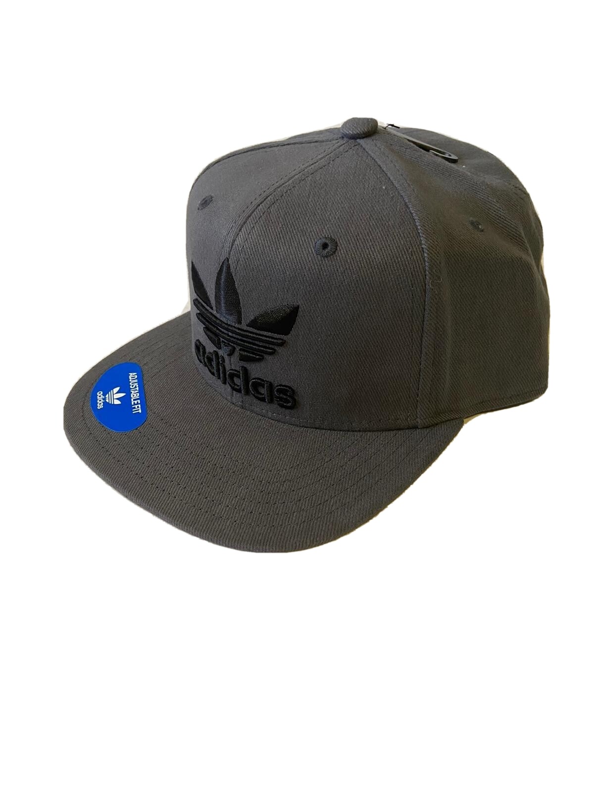 Adidas Men's Originals Trefoil Chain Snapback Flatbrim Cap Hat, Grey