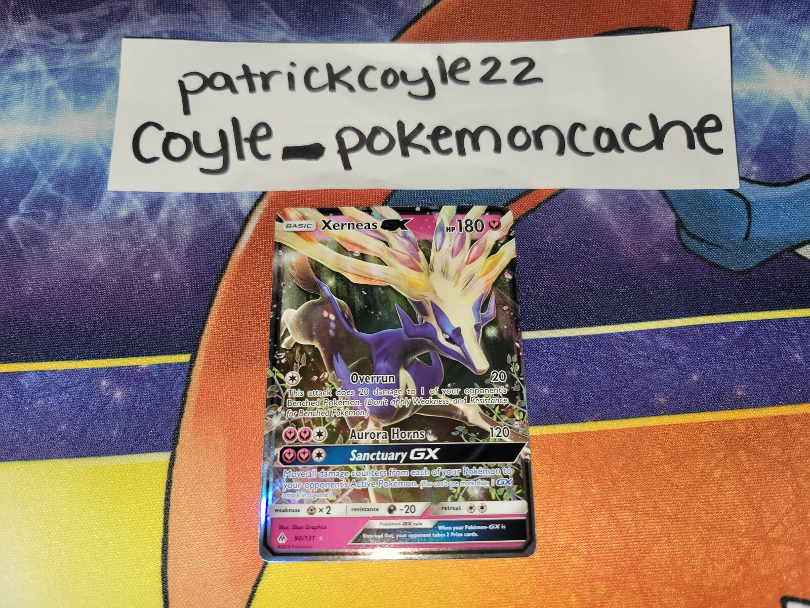 Xerneas GX Holo Ultra Rare Sun & Moon Forbidden Light 90/131 NM