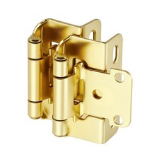 4 PCS 1/2 Inch Overlay Cabinet Hinges Gold Self Closing Partial Wrap Face Frame