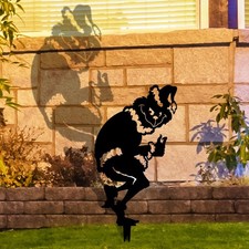 Outdoor Christmas Yard Sign Decorations Christmas Black Metal Yard Decor for Fro