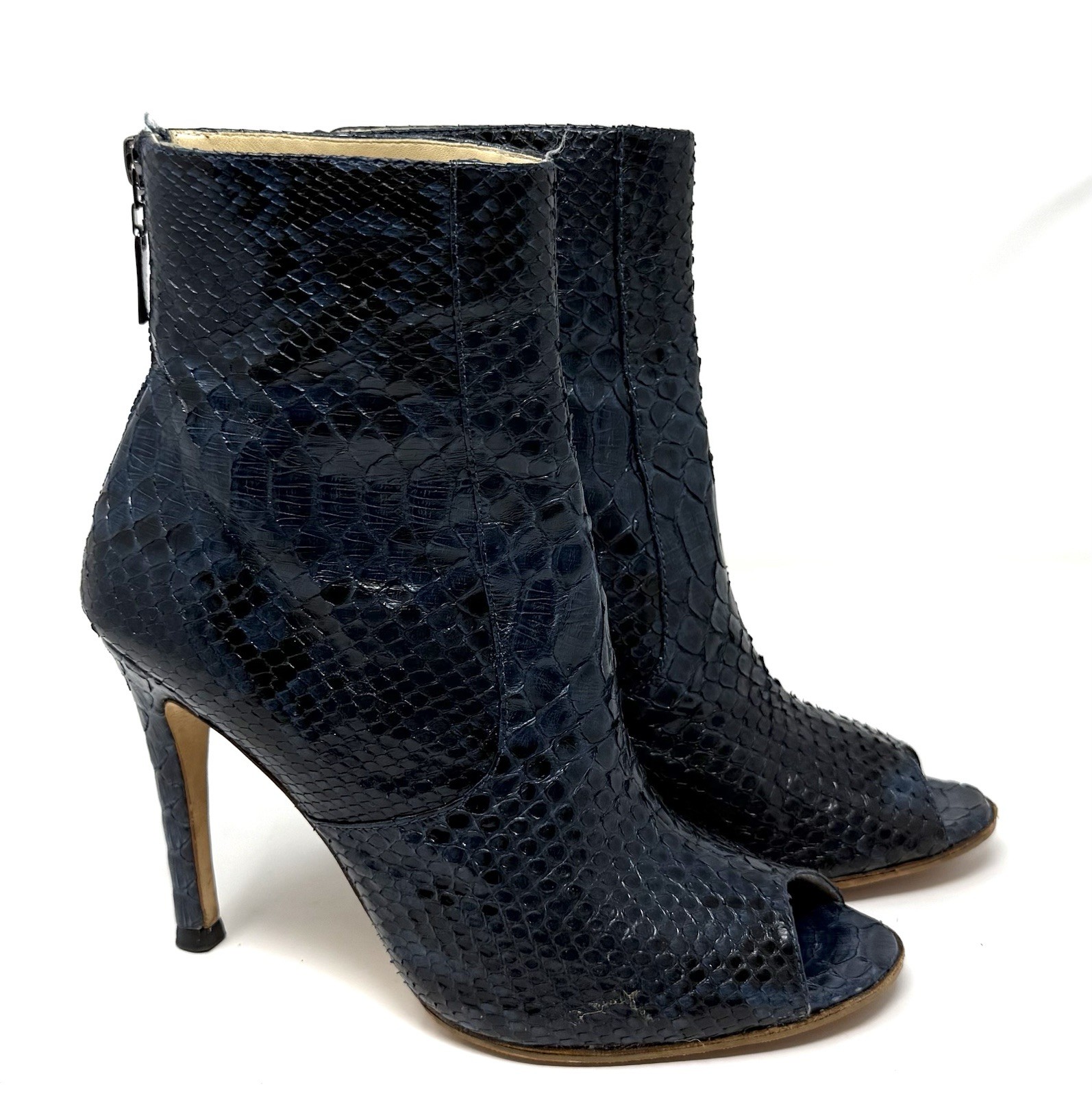 Alexandre Birman Navy Blue Python Snakeskin Leath… - image 2