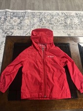 Columbia 4T Red Full Zip Nylon Shell / Polyester Lining Windbreaker Jacket Used
