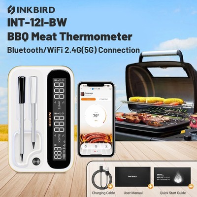 INKBIRD Kabelloses WLAN 5G Bluetooth Grillthermometer für Zuhause Doppelsonde CF