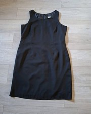 C&A Black Sheer Pencil Shift Dress Vintage Classic Wiggle Party Smart UK18/20