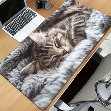1pc Sleeping Cat Print Mousepad, Keyboard Gaming Accessories Mouse Mat for desk