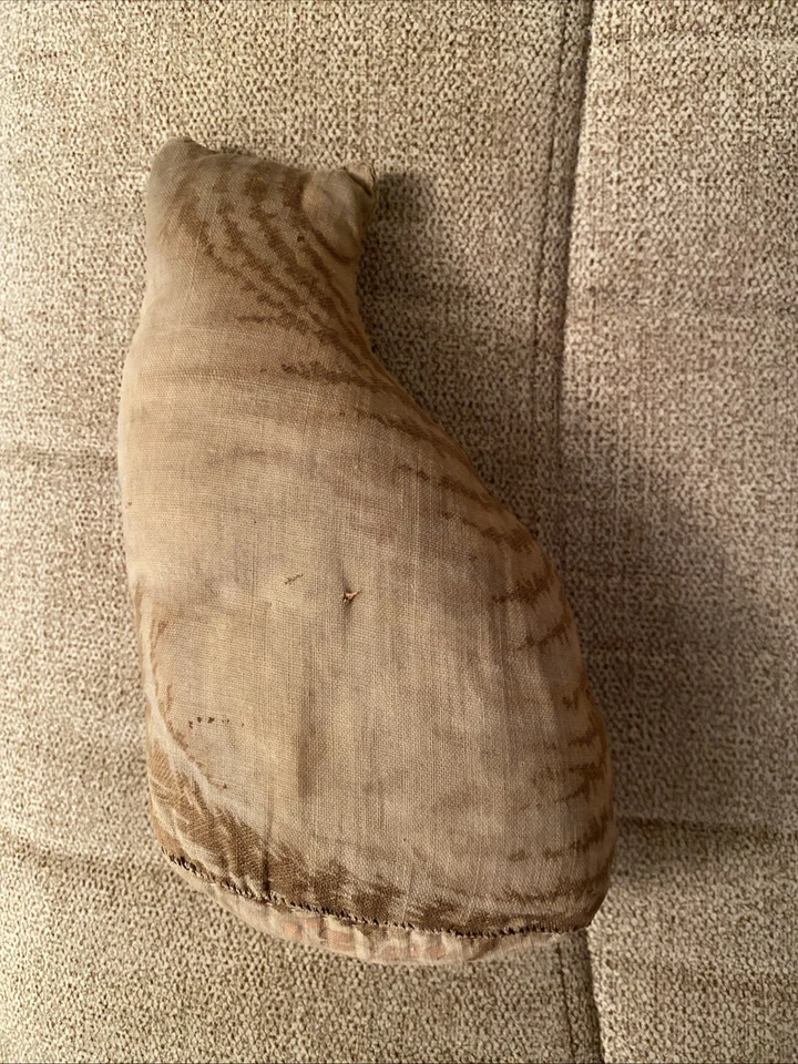 1892 GENUINE ARNOLD PRINT WORKS PRIMITIVE LITHO TOY Tabby CAT Antique Stuffed - Image 2 of 4