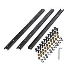 Relaxdays Gratleiste 3er Set, U-Profil 3mm Stahl, schwarz, Tischplatte