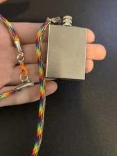 Campfire Flint Lighter On Rainbow Cord Necklace