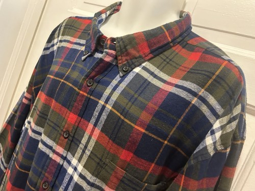 NWT St. John’s Bay Super Soft Flannel Pine Navy Tartan Plaid shirt 4XLT 4X - Picture 4 of 6
