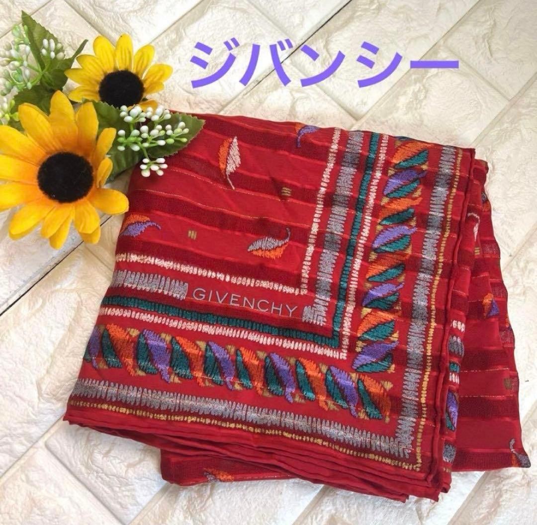 Givenchy Women Accessory Scarf Stole Large Red Silk Limited Edition VHTF Designe