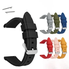 Smart Watch Silicone Strap Rubber Watch Band 20-26mm Bracelet Quick Release Pins