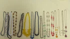 Collection Vintage Bead Necklaces Glass Stone Rolled Gold F. Pearl Milk Glass