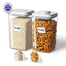 Food Storage Containers Airtight 130ml Scoop 4L 4.2qt 2 Pack BPA Ankou 4L 4.2qt