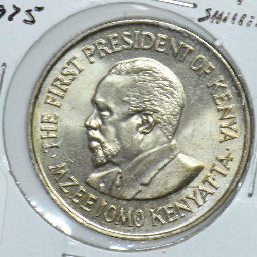 Kenya 1975 Mzeejomo Kenyatta Shilling Lions animal First President Of Kenya 1915