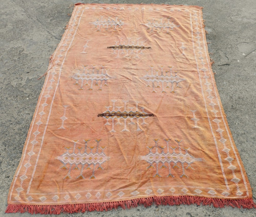 Vintage Traditional Oriental Epic Moroccan Multicolor Wool Rug Carpet 230x136 cm