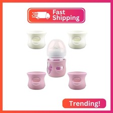 4 Pack Silicone Sleeves for Avent Natural Glass Baby Bottles, Anti Breakage Baby