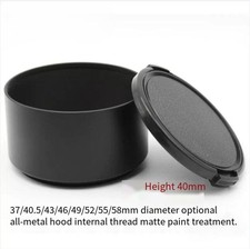 Metal Straight Telephoto Lens Hood 37-82mm for Canon Nikon Sony Mid-Tele Lenses