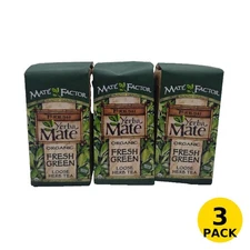 3-Pack Mate Factor Organic Fresh Green Yerba Mate Loose Herb Tea 12oz-Exp 3/ 27