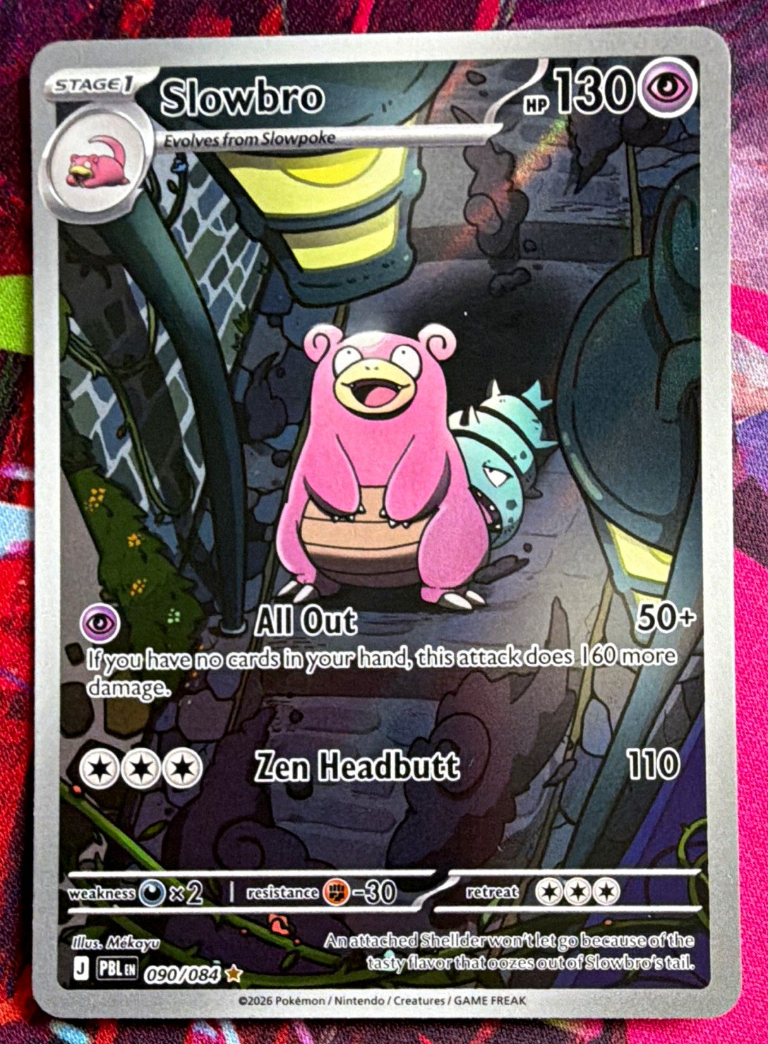 Slowbro 090/084 Pitch Black Illustration Rare Full Art Holo