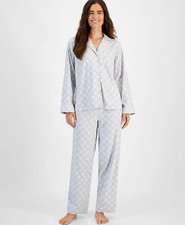 Charter Club Women's 2-Pc. Cotton Flannel Packaged Pajamas Snowflake Diamond NWT