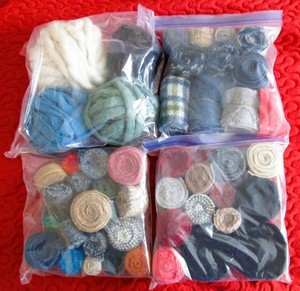 VINTAGE LOT 4+ LBS WOOL STRIPS FOR RUG HOOKING, BRAIDING, PUNCH NEEDLE, CRAFTING