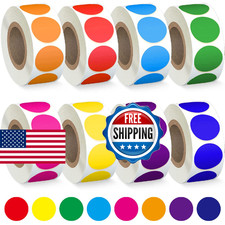4000 PCS 3/4" Colored Dot Stickers Circle Color Coding Labels, 8 Color Style Col