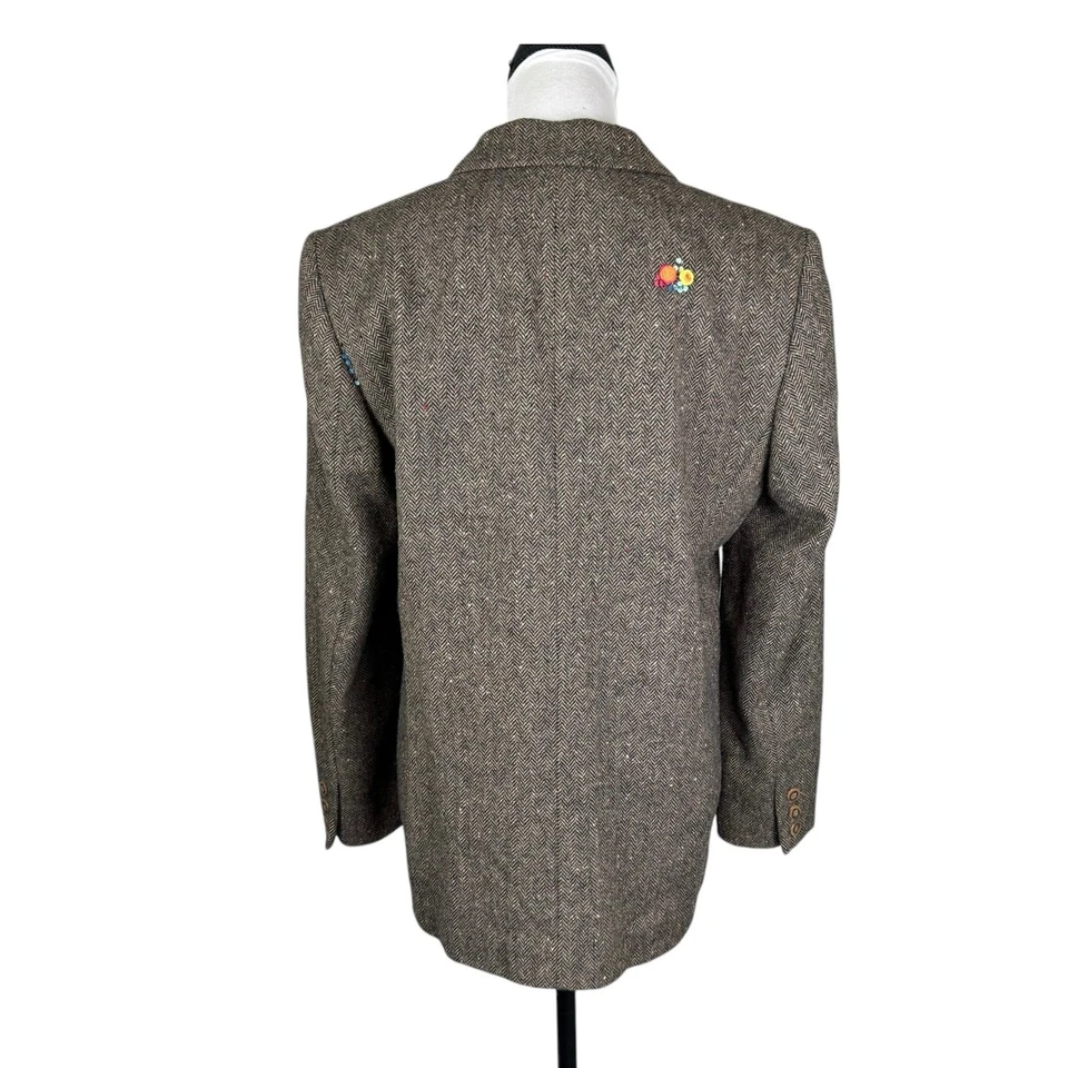 Blazer Pendleton 100% Lana 12 Vintage Marrón Espiga Reciclado Bordado Foto 3 de 4